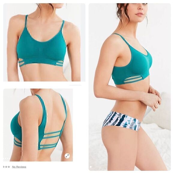 NWOT Out From Under Clara Cut Out Green Seamless Bra - Picture 1 of 9